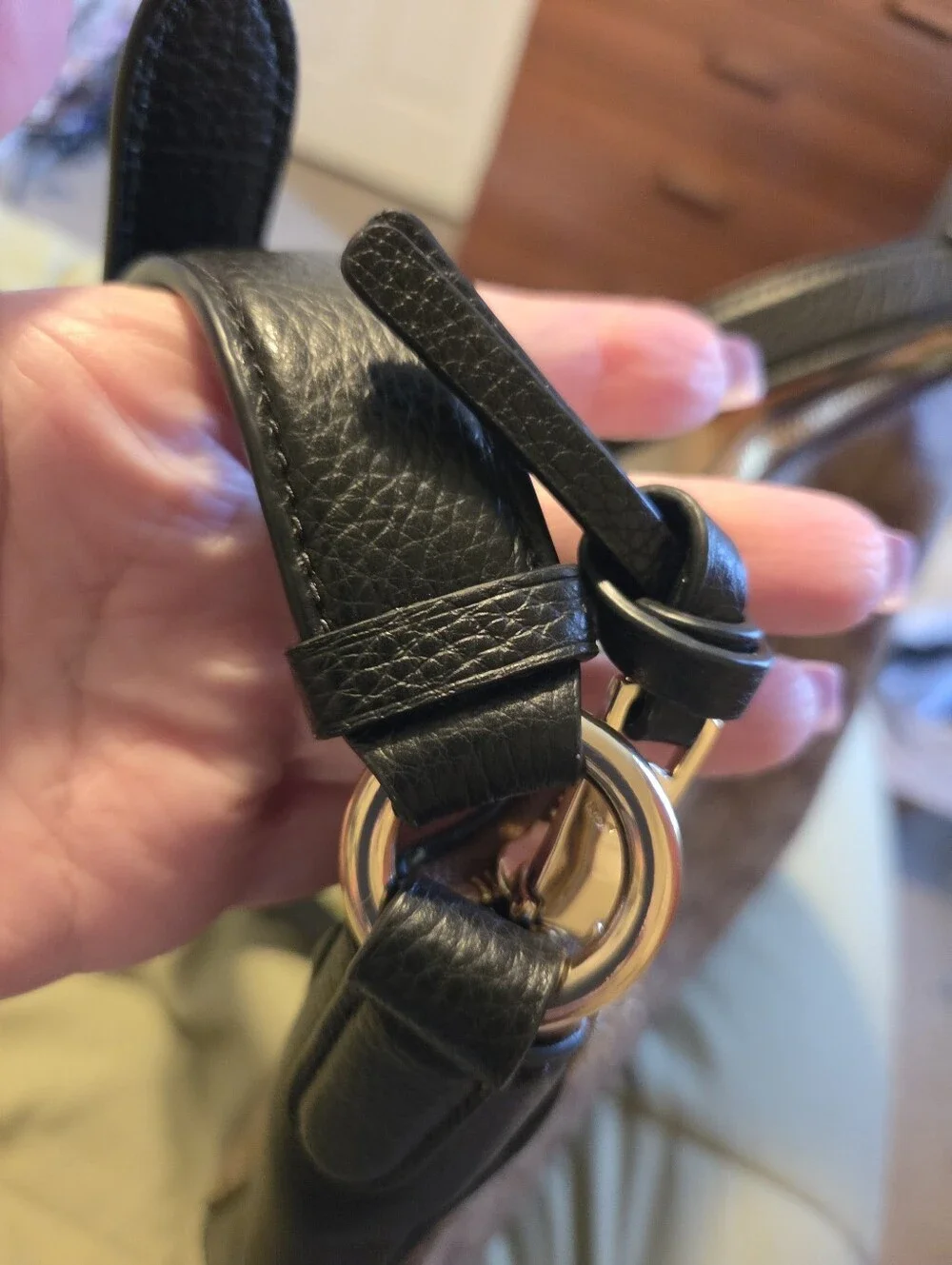 Coach Khaki and Black Signature Crossbody Bag